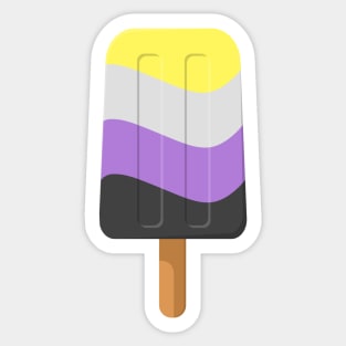 Cute Non-Binary Pride Flag Popsicle Sticker